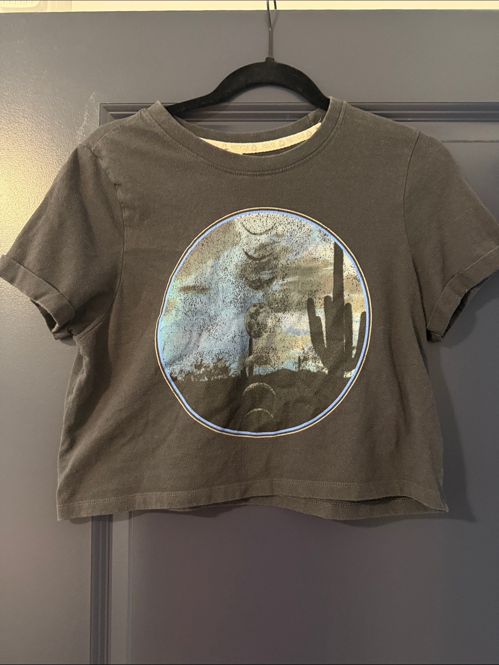 RECYCLED THREADS vintage black/charcoal desert moon tee